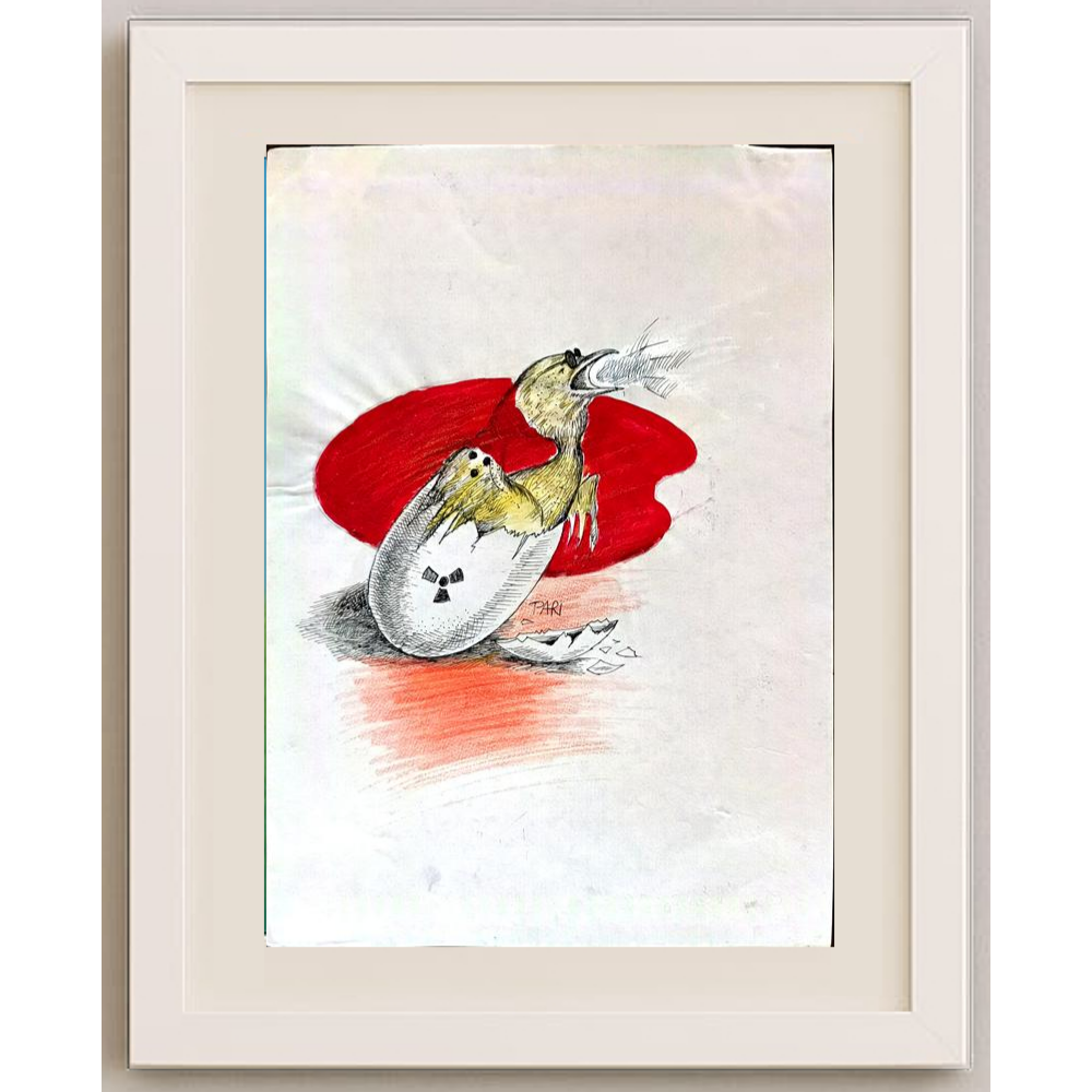 Pari Mohammad Nabi 29x21cm Orijinal Karikatür BOD01817