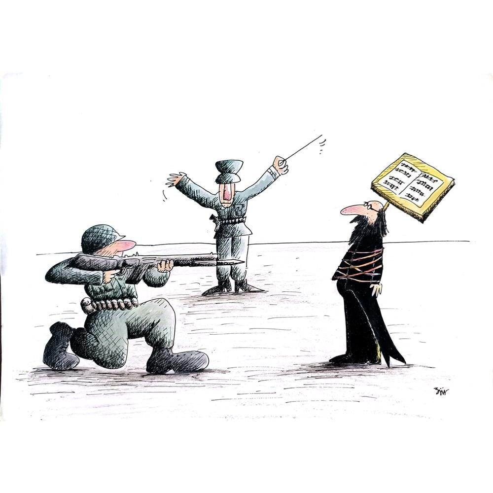 Masoud Ziaei Zardkhashosei 29x21cm Orijinal Karikatür BOD01823