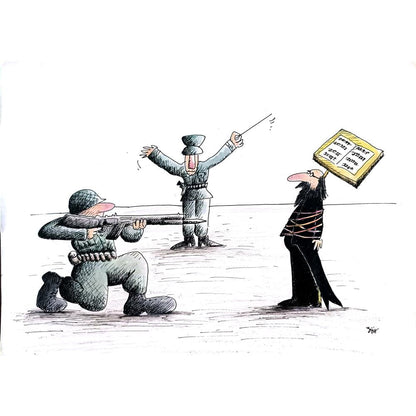 Masoud Ziaei Zardkhashosei 29x21cm Orijinal Karikatür BOD01823