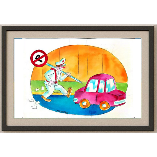 Morteza Azarkheil 29x21cm Orijinal Karikatür BOD01824