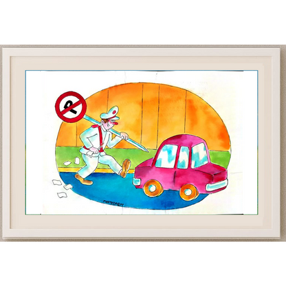 Morteza Azarkheil 29x21cm Orijinal Karikatür BOD01824