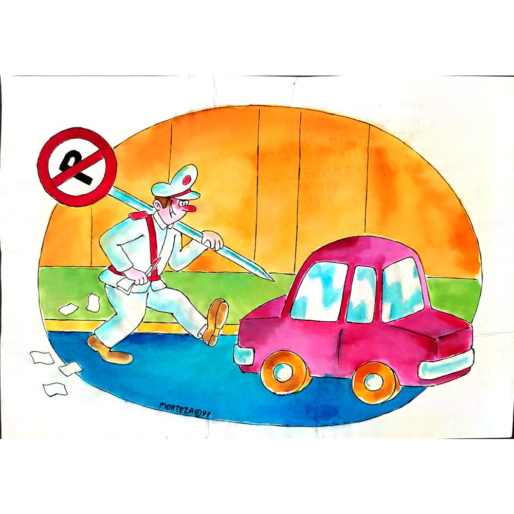 Morteza Azarkheil 29x21cm Orijinal Karikatür BOD01824