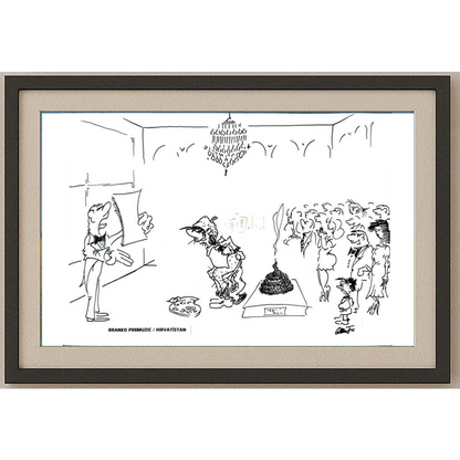 Branco Premuzic 29x21cm Orijinal Karikatür BOD01826