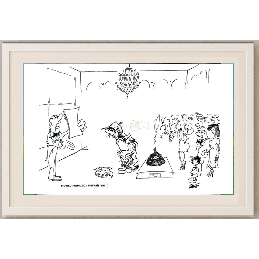 Branco Premuzic 29x21cm Orijinal Karikatür BOD01826