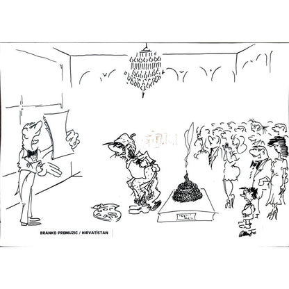 Branco Premuzic 29x21cm Orijinal Karikatür BOD01826