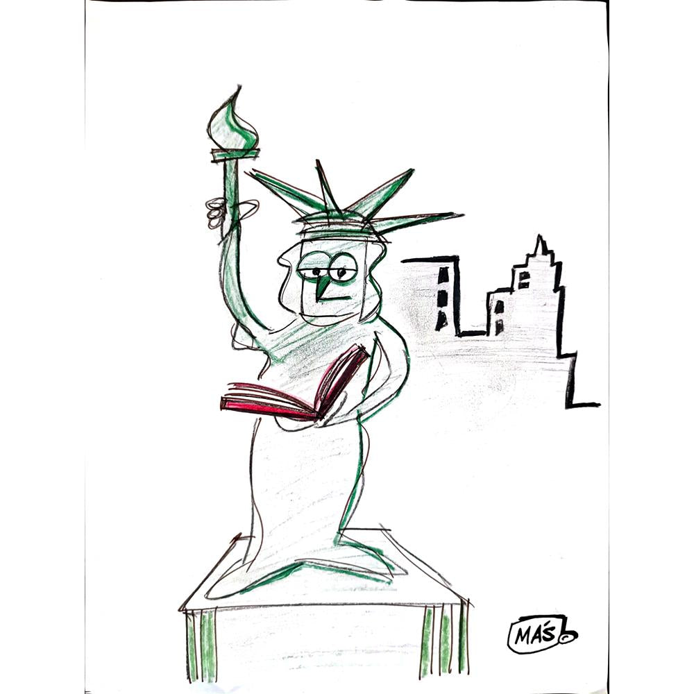 Sergio Mas 29x21cm Orijinal Karikatür BOD01827
