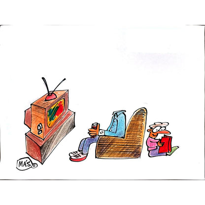 Sergio Mas 29x21cm Orijinal Karikatür BOD01829