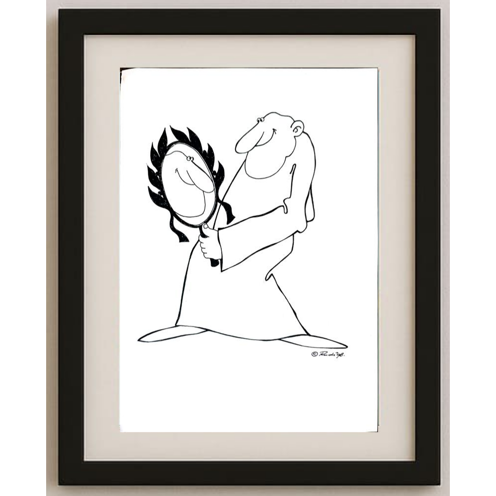 Rudi Schmückle 29x21cm Orijinal Karikatür BOD01834
