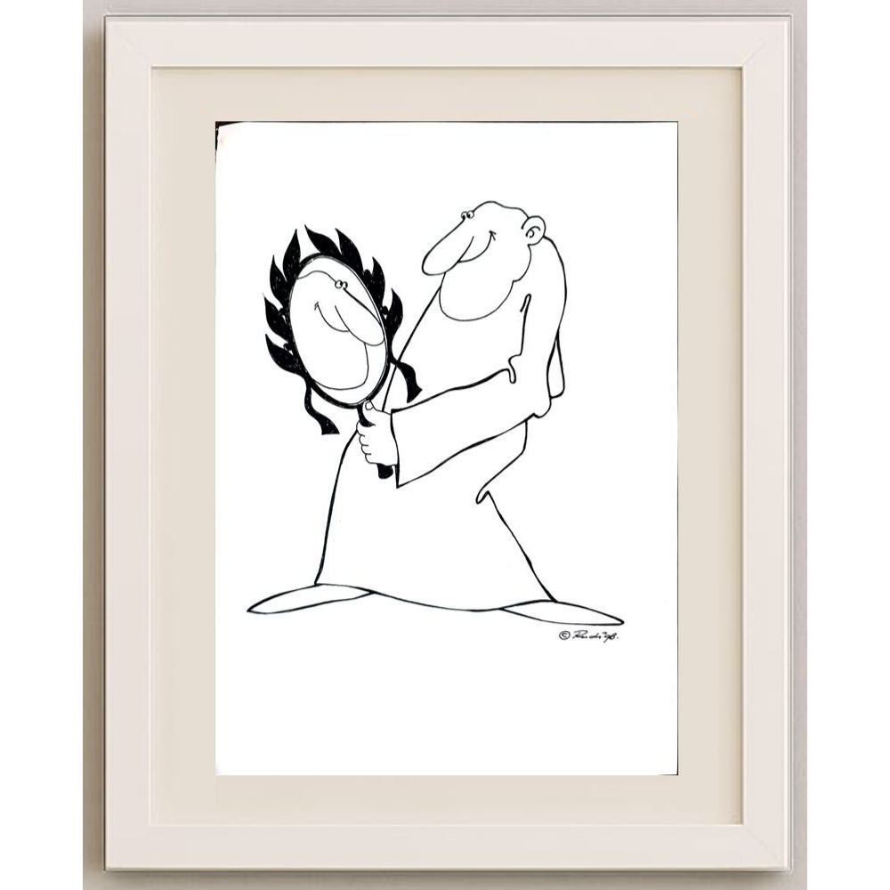 Rudi Schmückle 29x21cm Orijinal Karikatür BOD01834