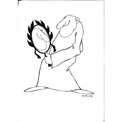 Rudi Schmückle 29x21cm Orijinal Karikatür BOD01834