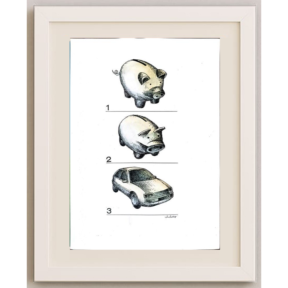 Vladimiras Beresniovas 29x21cm Orijinal Karikatür BOD01840