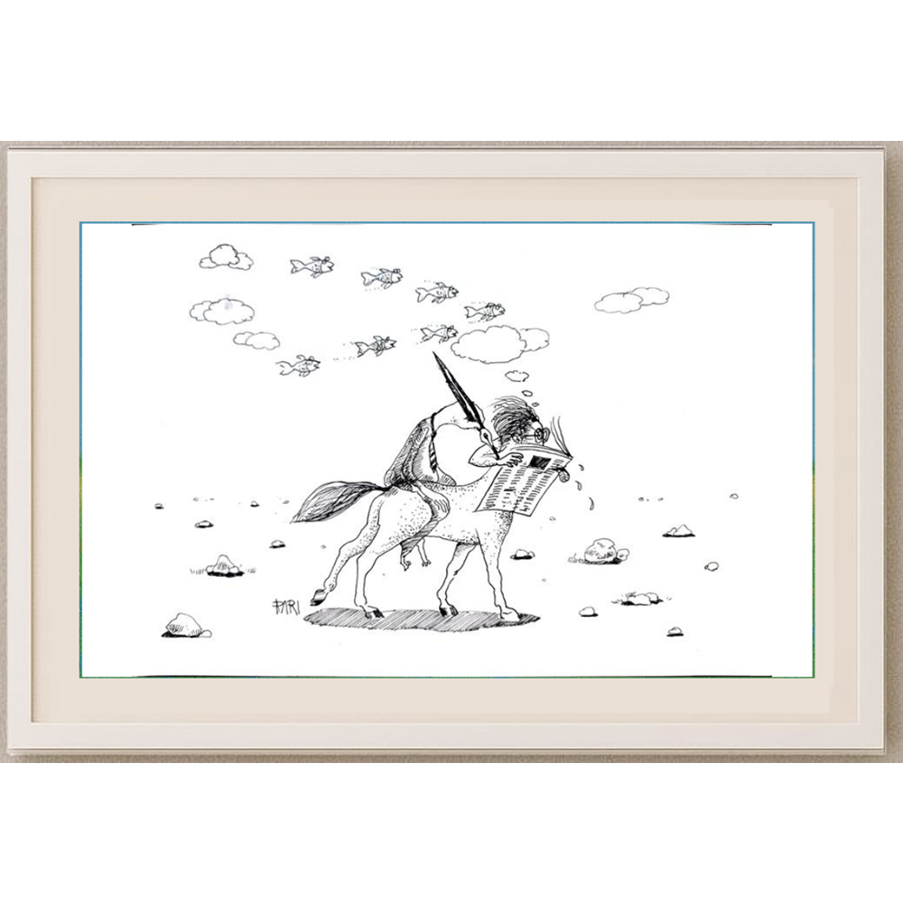 Pari Mohammad Nabi 29x21cm Orijinal Karikatür BOD01841