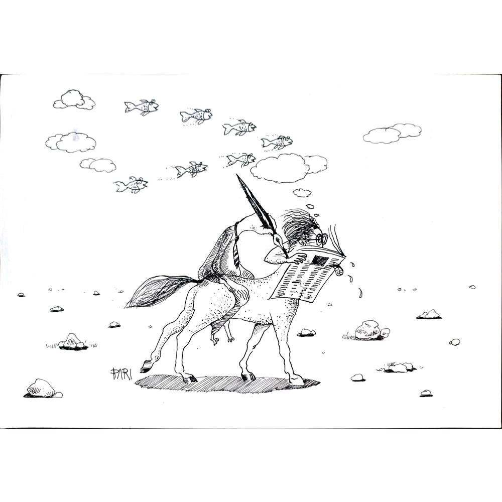 Pari Mohammad Nabi 29x21cm Orijinal Karikatür BOD01841