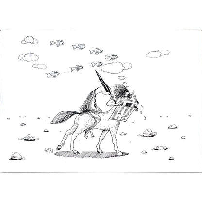 Pari Mohammad Nabi 29x21cm Orijinal Karikatür BOD01841
