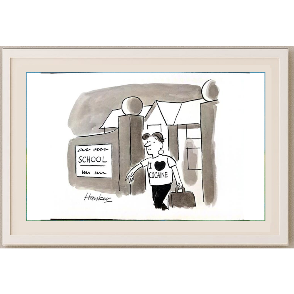 David Hawker 29x21cm Orijinal Karikatür BOD01842