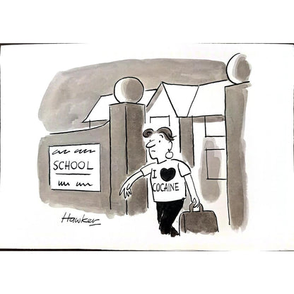 David Hawker 29x21cm Orijinal Karikatür BOD01842
