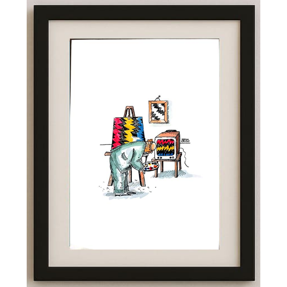 Winfried Besslich 29x21cm Orijinal Karikatür BOD01848