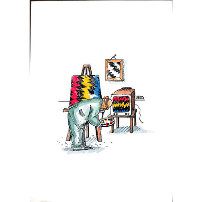 Winfried Besslich 29x21cm Orijinal Karikatür BOD01848