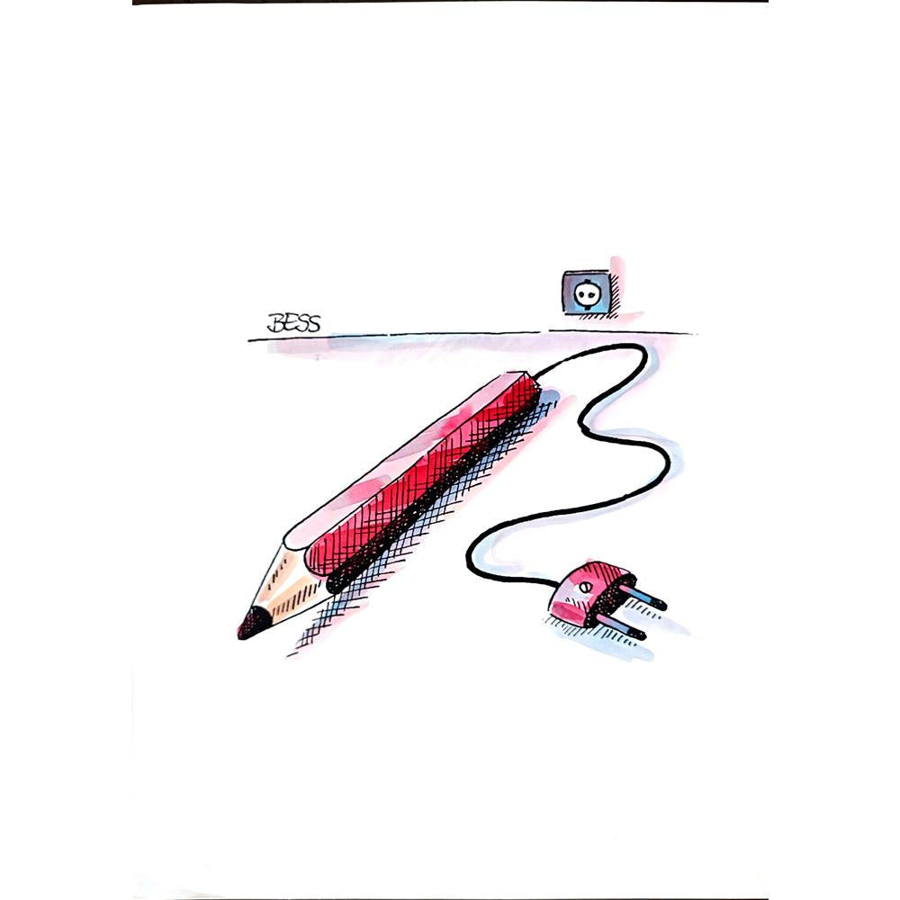 Winfried Besslich 29x21cm Orijinal Karikatür BOD01849