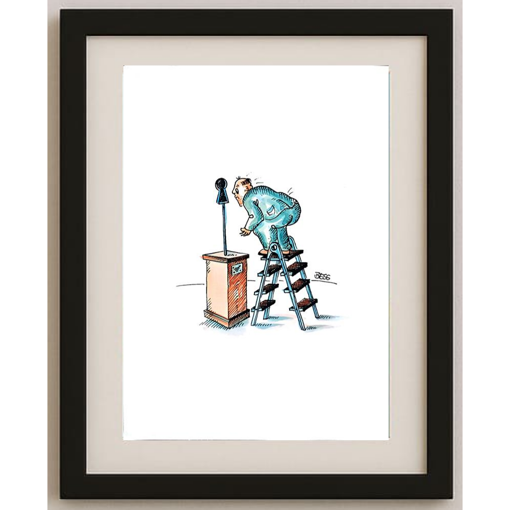 Winfried Besslich 29x21cm Orijinal Karikatür BOD01851