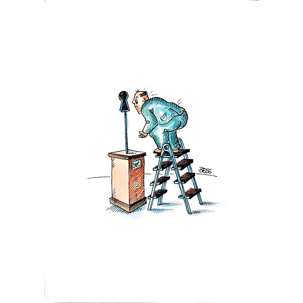 Winfried Besslich 29x21cm Orijinal Karikatür BOD01851