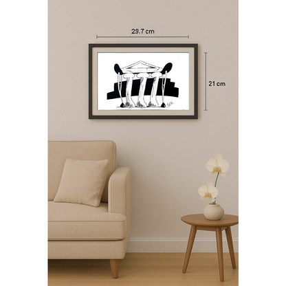 Szalai Attila 29x21cm Orijinal Karikatür BOD01855