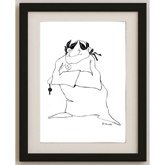Rudi Schmückle 29x21cm Orijinal Karikatür BOD01856