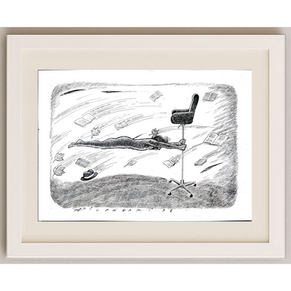 Ali Divandari 29x21cm Orijinal Karikatür BOD01861