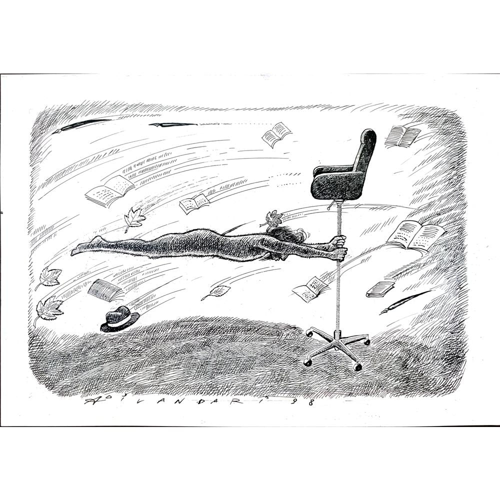 Ali Divandari 29x21cm Orijinal Karikatür BOD01861