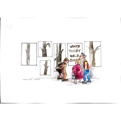 Louis Postruzin 29x21cm Orijinal Karikatür BOD01862