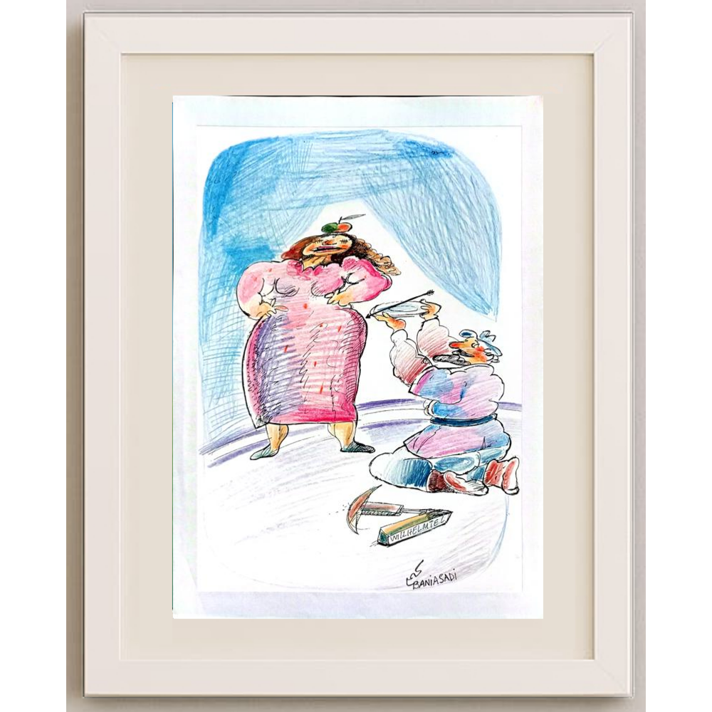 Andre Pijet 29x21cm Orijinal Karikatür BOD01864