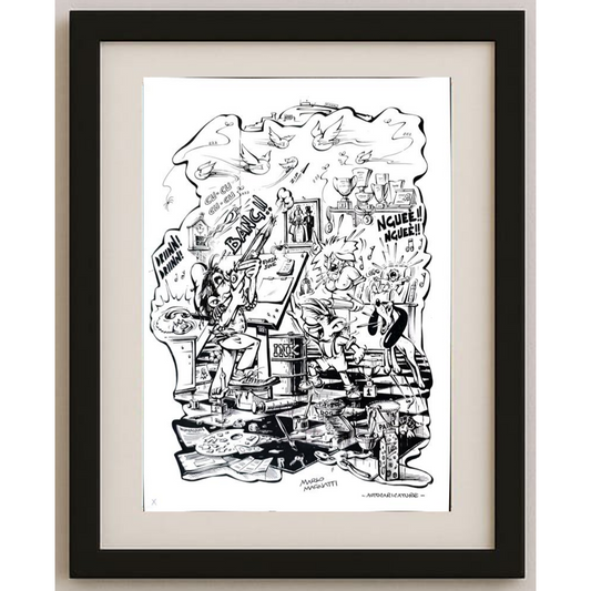 Jamal Rahmati 26x17cm Orijinal Karikatür BOD01870
