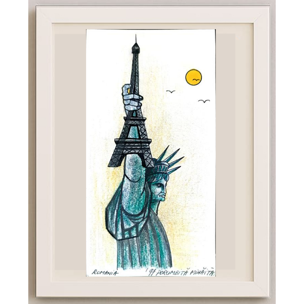 Porumbita Mihaita 21x11cm Orijinal Karikatür BOD01872