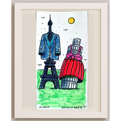 Porumbita Mihaita 21x11cm Orijinal Karikatür BOD01873
