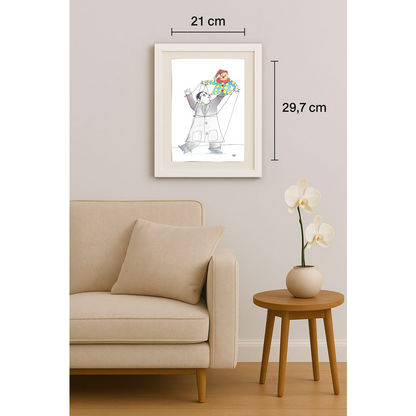 Mario Magnetti 29x21cm Orijinal Karikatür BOD01877