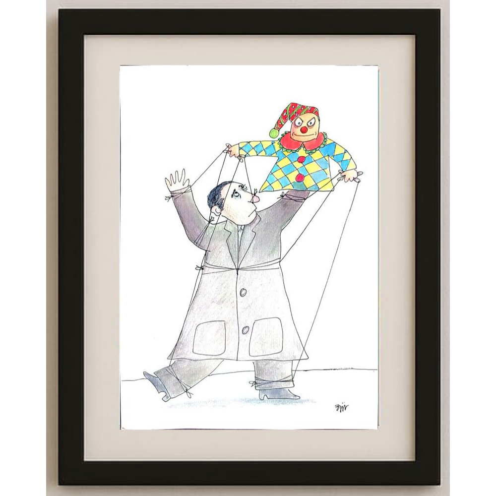 Mario Magnetti 29x21cm Orijinal Karikatür BOD01877