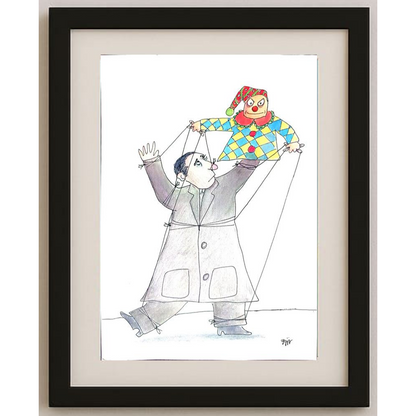 Mario Magnetti 29x21cm Orijinal Karikatür BOD01877