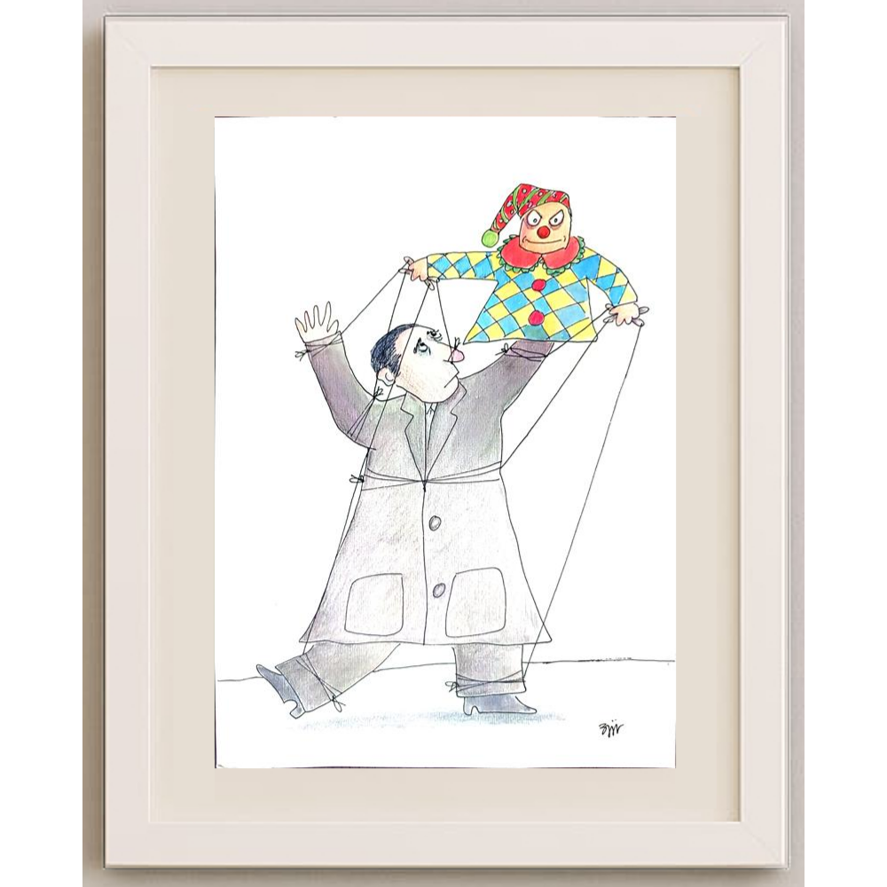 Mario Magnetti 29x21cm Orijinal Karikatür BOD01877