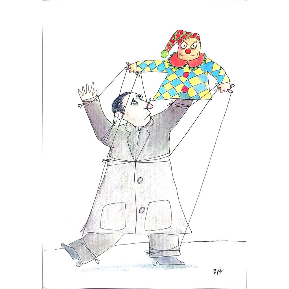 Mario Magnetti 29x21cm Orijinal Karikatür BOD01877