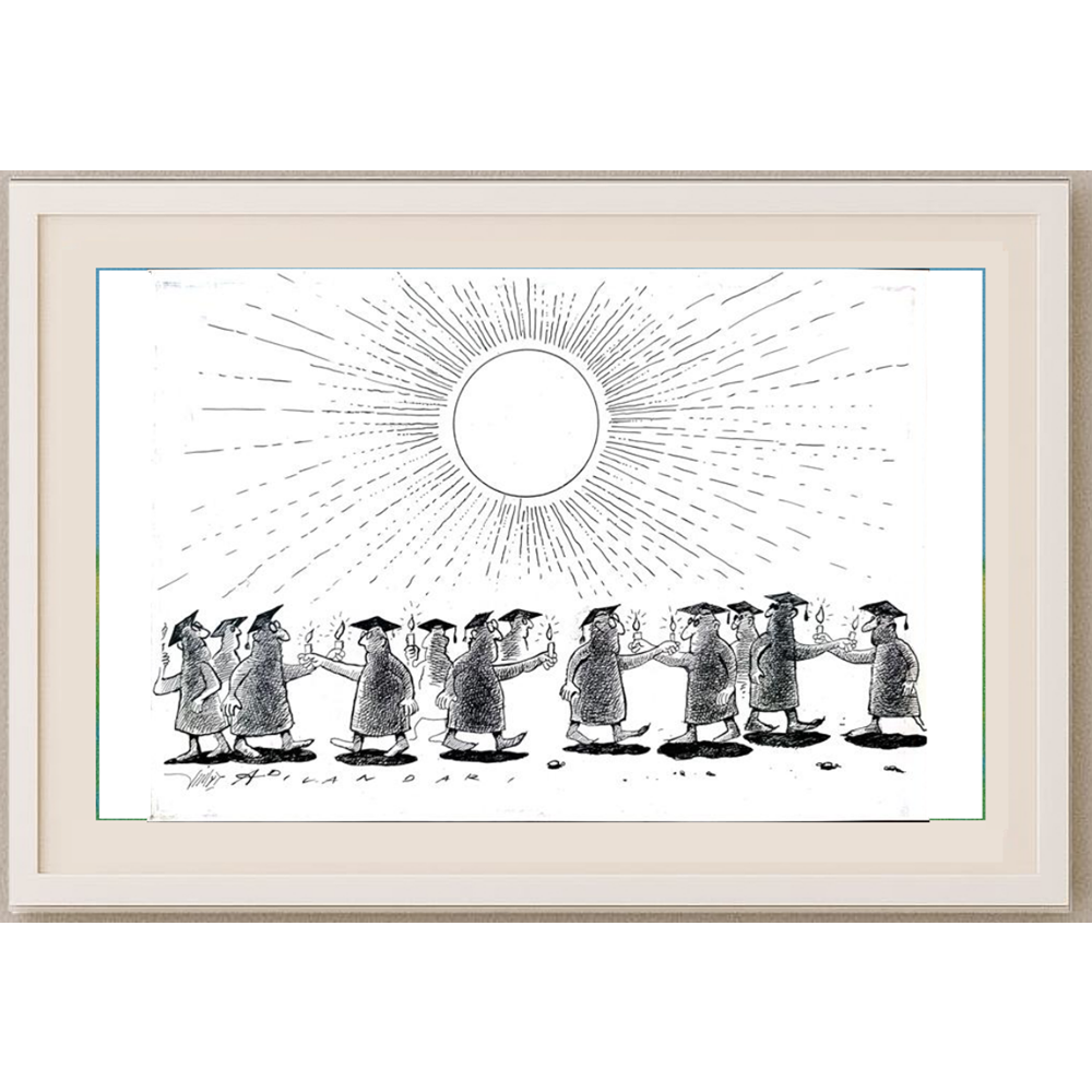 Ali Divandari 29x21cm Orijinal Karikatür BOD01880