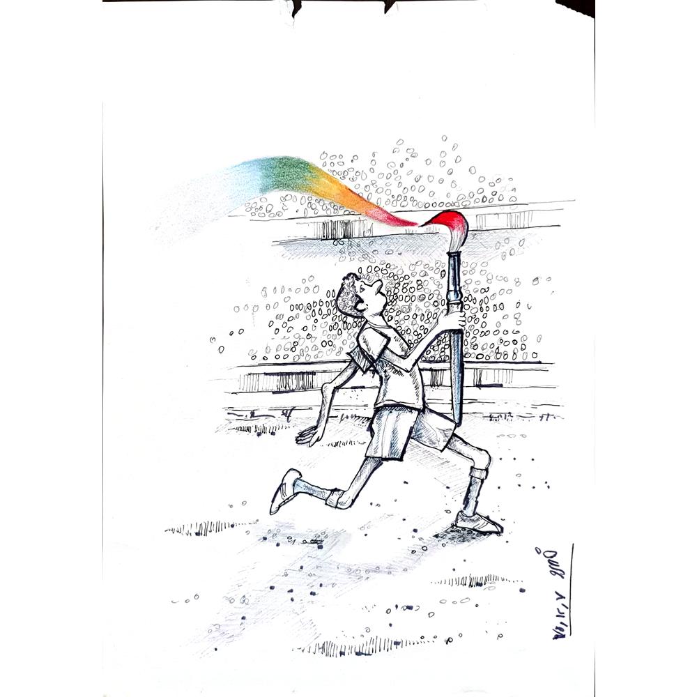 Khosro Nasrolahi 29x21cm Orijinal Karikatür BOD01885