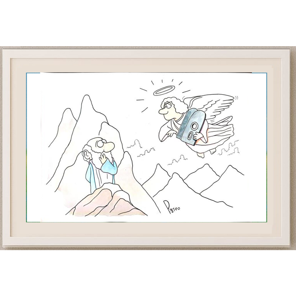 Angelo Pastro 31x21cm Orijinal Karikatür BOD01886
