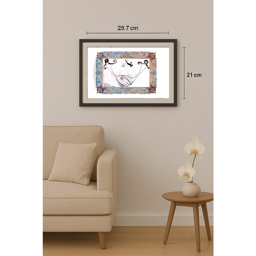 Ali Akbar Ebrahimi Nejad 29x21cm Orijinal Karikatür BOD01888