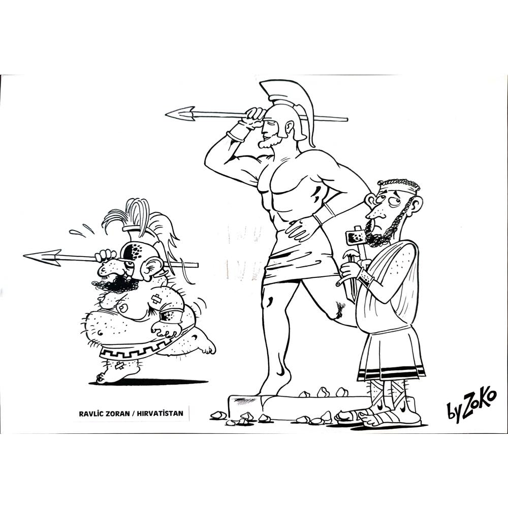 Ravlic Zoran 29x21cm Orijinal Karikatür BOD01891