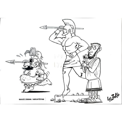 Ravlic Zoran 29x21cm Orijinal Karikatür BOD01891