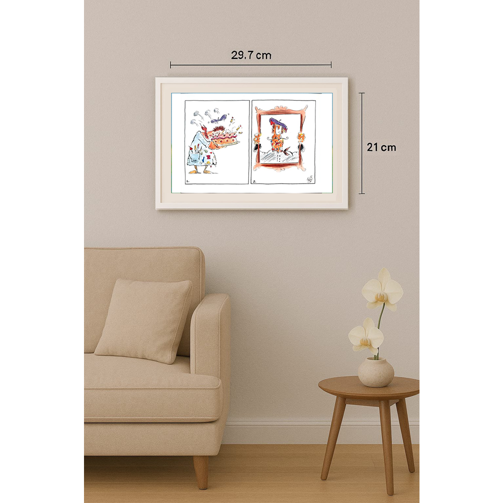 Szalai Attila 29x21cm Orijinal Karikatür BOD01896