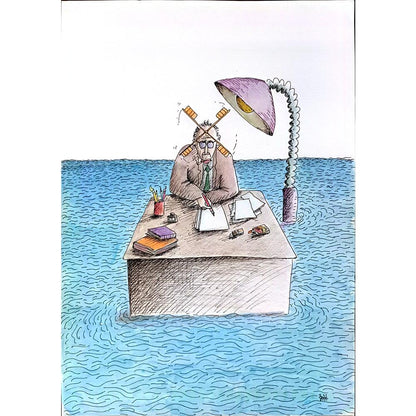 Masoud Ziaei Zardkhashosei 29x21cm Orijinal Karikatür BOD01897