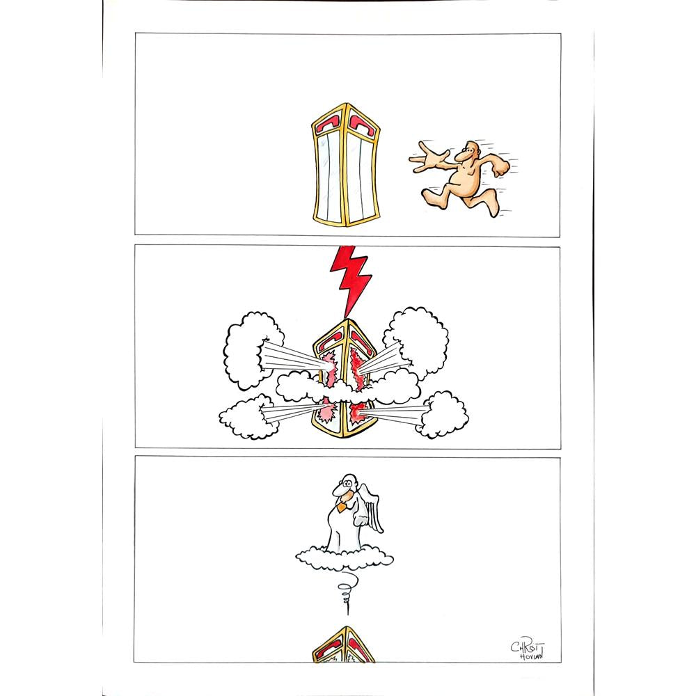 Chris Hovian 29x21cm Orijinal Karikatür BOD01914