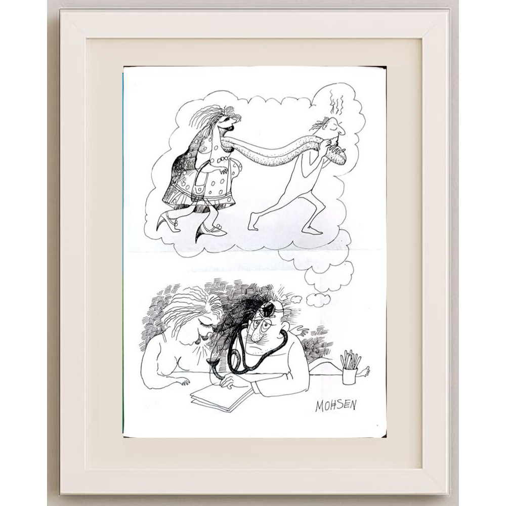 Mohsen Divandari 29x21cm Orijinal Karikatür BOD01927