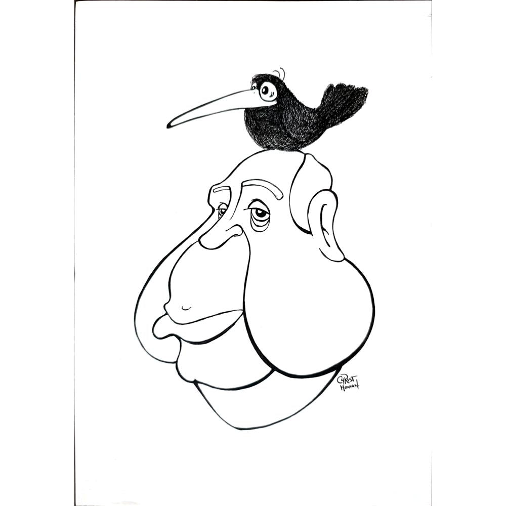 Chris Hovian 29x21cm Orijinal Karikatür BOD01930